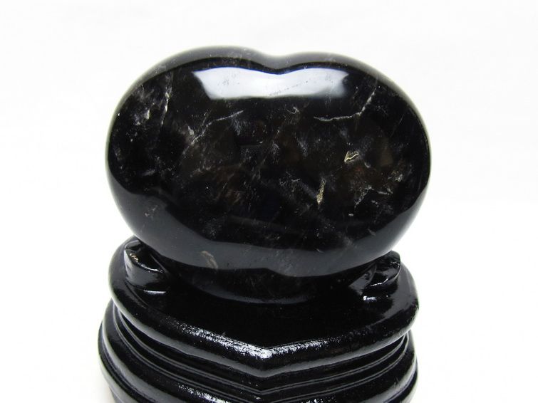 黒水晶 置物 モリオン ハート 台座付属 一点物 155-1114