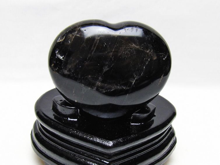 黒水晶 置物 モリオン ハート 台座付属 一点物 155-1116
