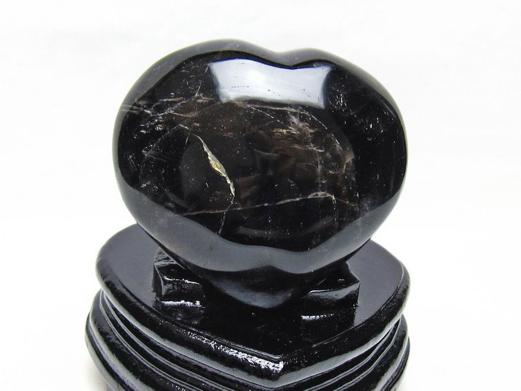 黒水晶 置物 モリオン ハート 台座付属 一点物 155-1117