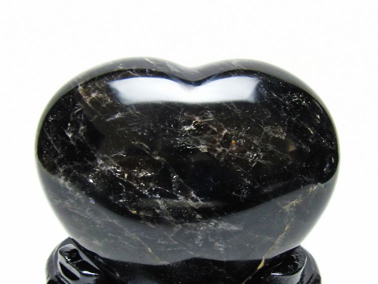 黒水晶 置物 モリオン ハート 台座付属 一点物 155-1118