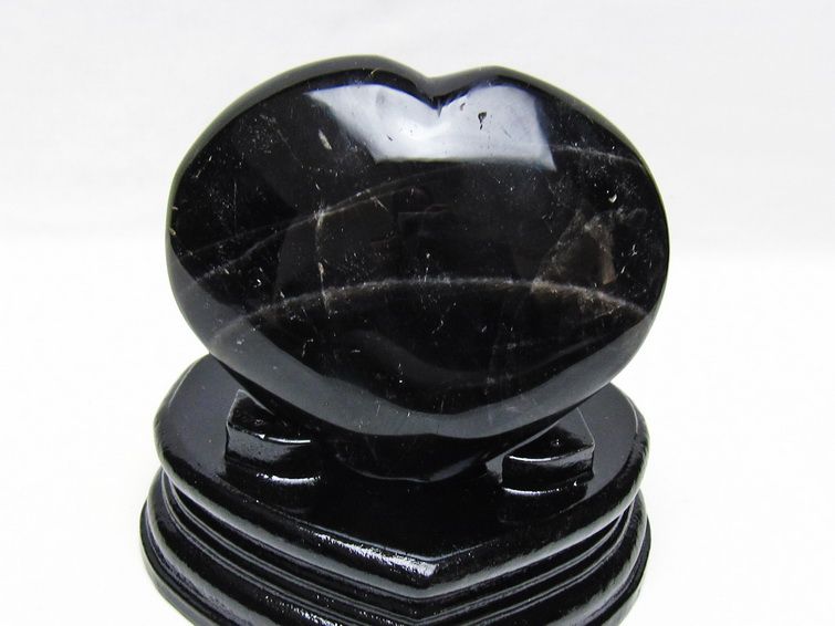 黒水晶 置物 モリオン ハート 台座付属 一点物 155-1119