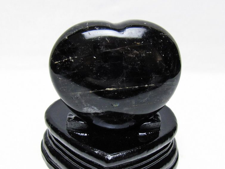 黒水晶 置物 モリオン ハート 台座付属 一点物 155-1120