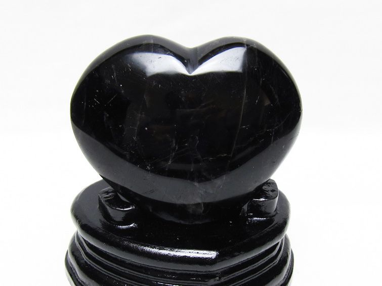 黒水晶 置物 モリオン ハート 台座付属 一点物 155-1122