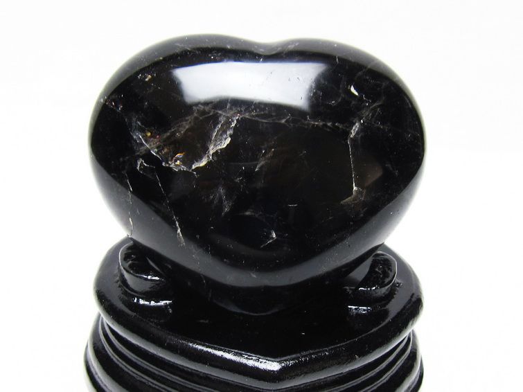 黒水晶 置物 モリオン ハート 台座付属 一点物 155-1123