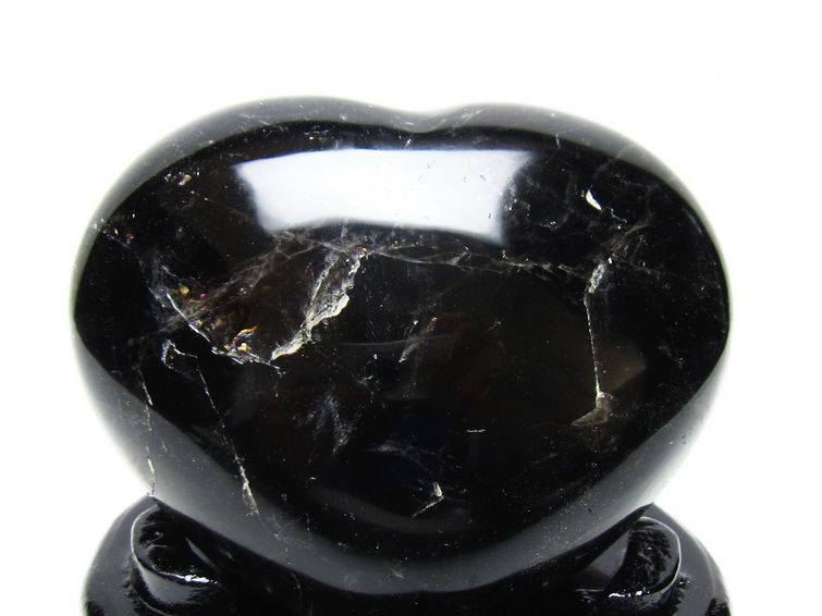 黒水晶 置物 モリオン ハート 台座付属 一点物 155-1123