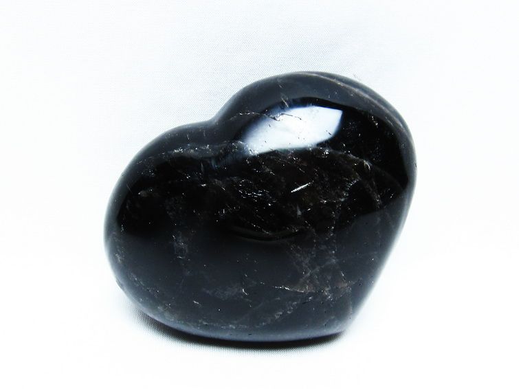 モリオン 置物 黒水晶 ハート 一点物 155-654