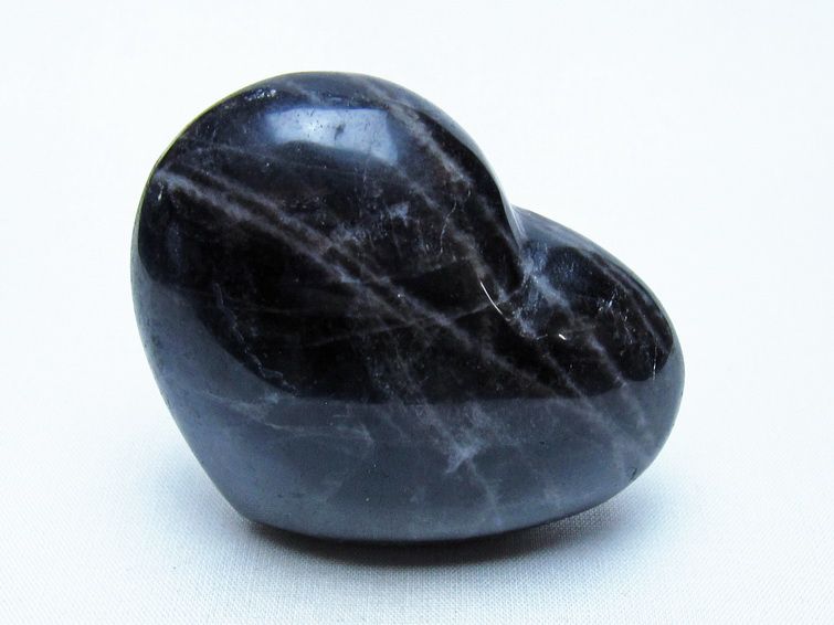 モリオン 置物 黒水晶 ハート 一点物 155-954