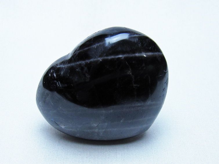 モリオン 置物 黒水晶 ハート 一点物 155-956