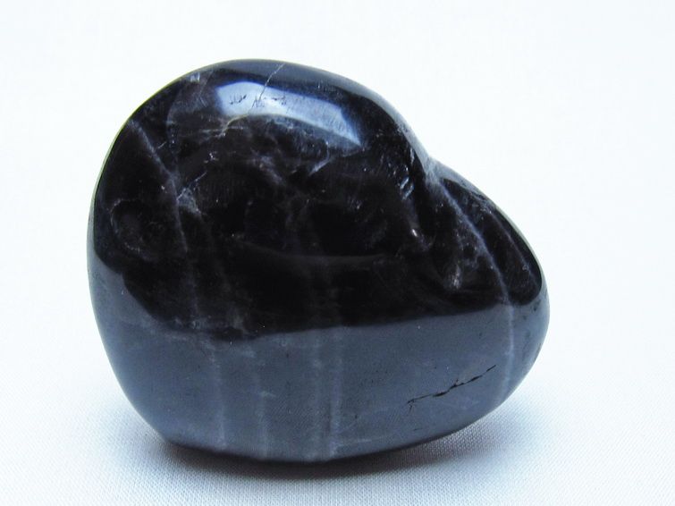 モリオン 置物 黒水晶 ハート 一点物 155-956
