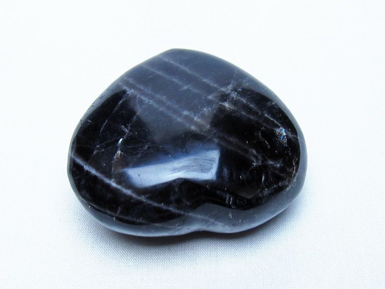 モリオン 置物 黒水晶 ハート 一点物 155-956