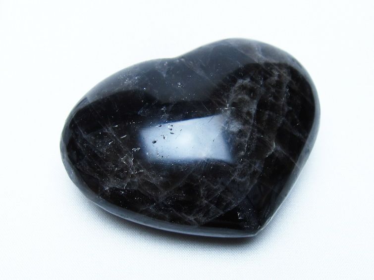 モリオン 置物 黒水晶 ハート 一点物 155-958