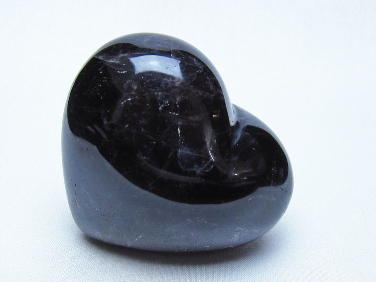 モリオン 置物 黒水晶 ハート 一点物 155-962