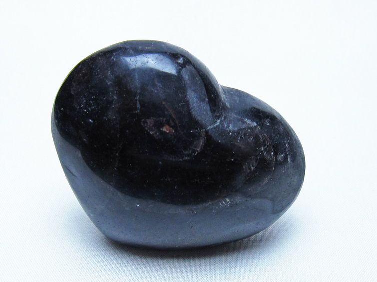 モリオン 置物 黒水晶 ハート 一点物 155-963