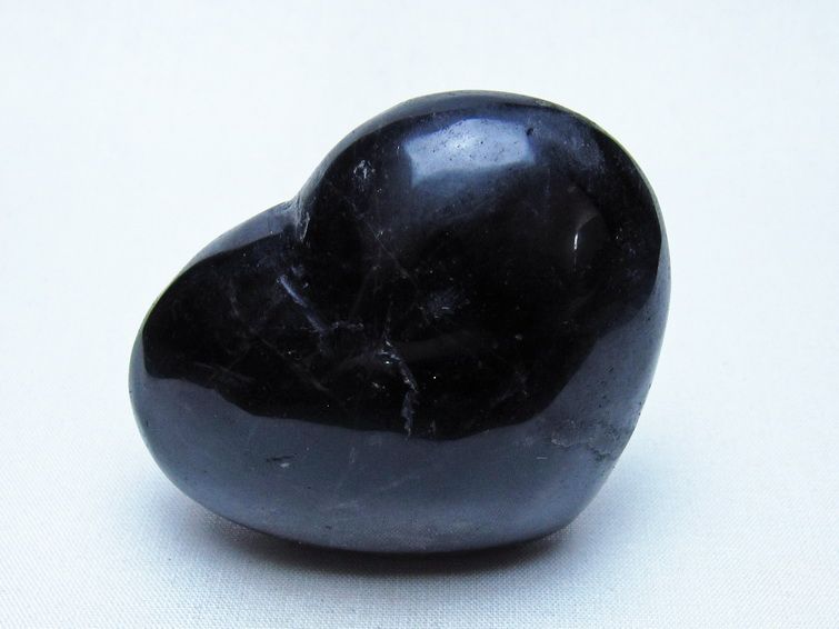 モリオン 置物 黒水晶 ハート 一点物 155-964