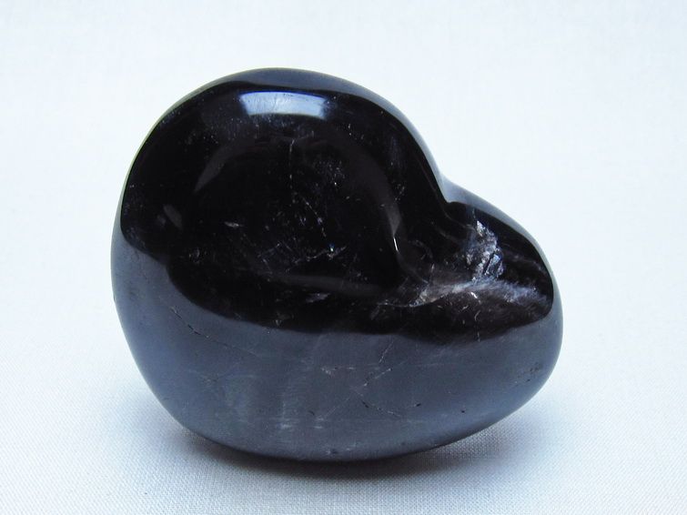 モリオン 置物 黒水晶 ハート 一点物 155-965