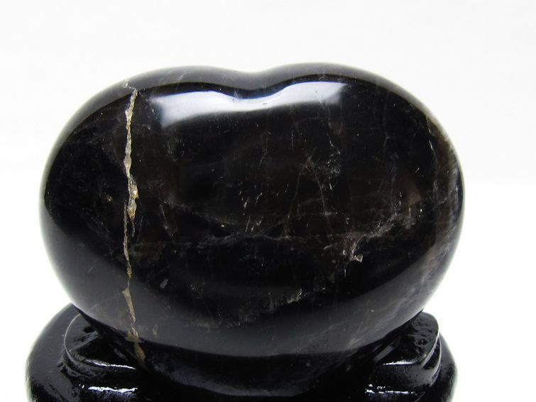 モリオン 置物 黒水晶 ハート 一点物 台座付属 155-968
