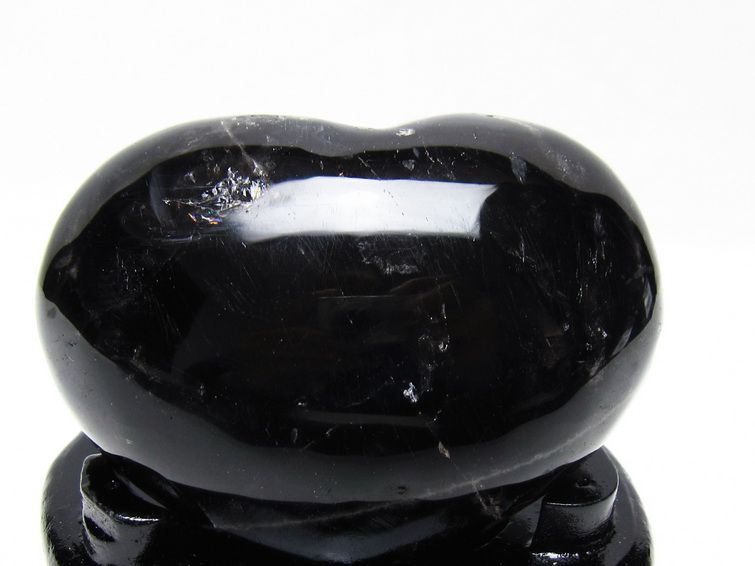 モリオン 置物 黒水晶 ハート 一点物 台座付属 155-989