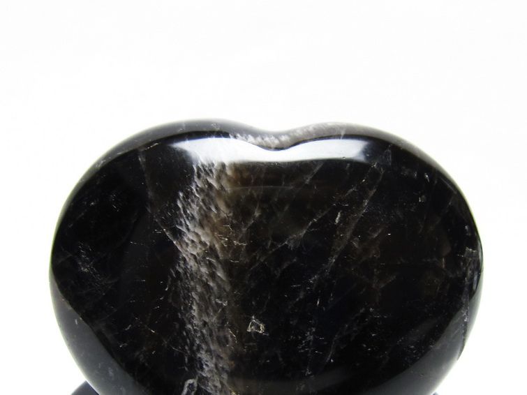 モリオン 置物 黒水晶 ハート 一点物 台座付属 155-994