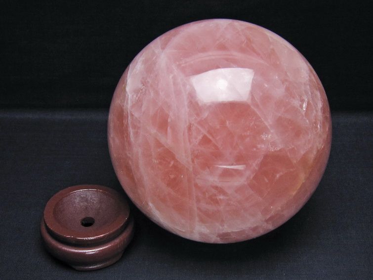 2.6Kg ローズクォーツ 丸玉 125mm スフィア 置物 一点物 161-1005