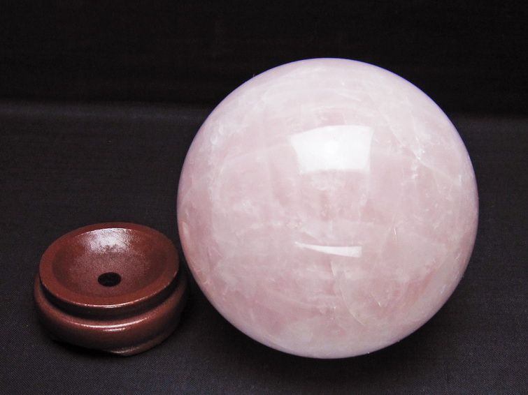 1.3Kg ローズクォーツ 丸玉 95mm スフィア 置物 一点物 161-1017