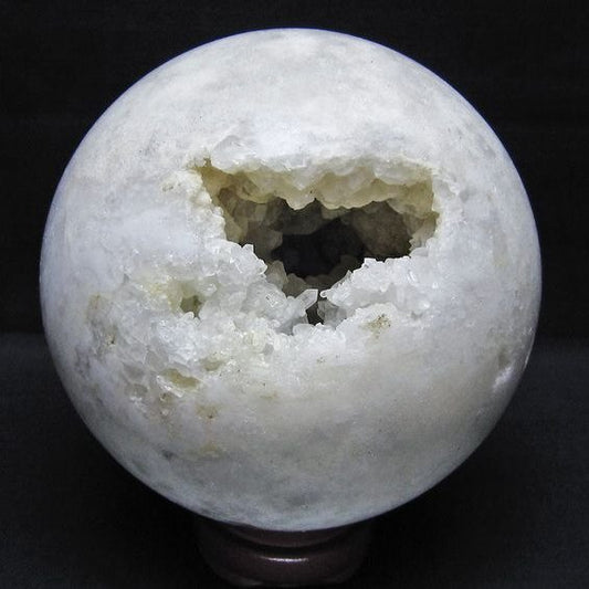 2.2Kg 水晶 笑口 丸玉 130mm ジオード 原石 置物 一点物 161-1139