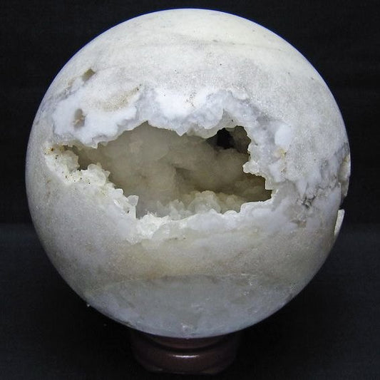 2.3Kg 水晶 笑口 丸玉 137mm ジオード 原石 置物 一点物 161-1140