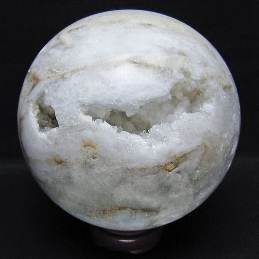 2.5Kg 水晶 笑口 丸玉 137mm ジオード 原石 置物 一点物 161-1141