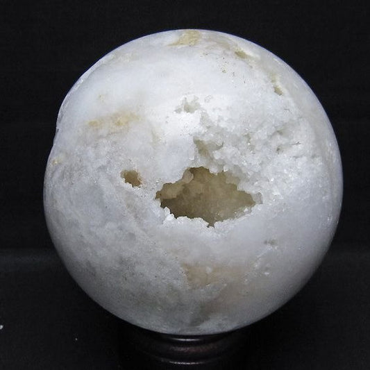 2.6Kg 水晶 笑口 丸玉 140mm ジオード 原石 置物 一点物 161-1142