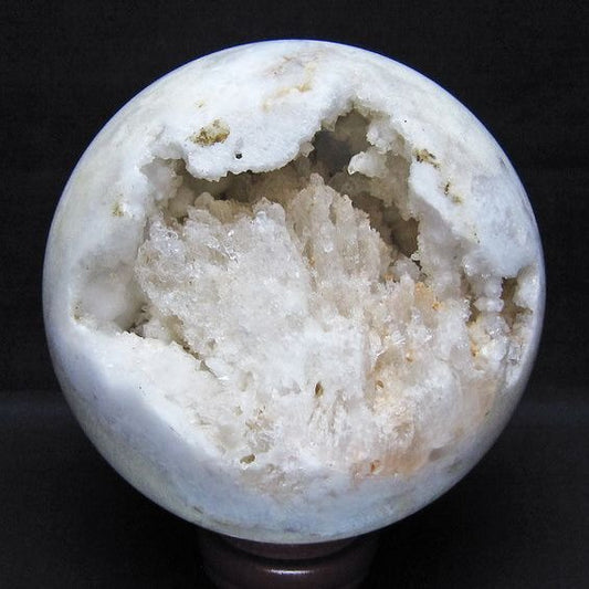 2.1Kg 水晶 笑口 丸玉 135mm ジオード 原石 置物 一点物 161-1150