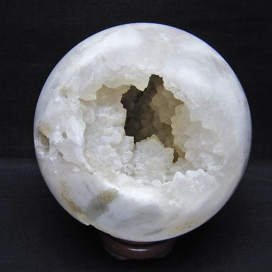 2Kg 水晶 笑口 丸玉 135mm ジオード 原石 置物 一点物 161-1175