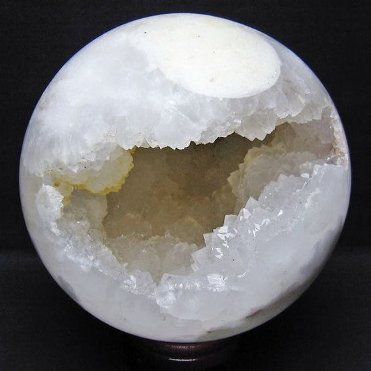 3.6Kg 水晶 笑口 丸玉 165mm ジオード 原石 置物 一点物 161-1176