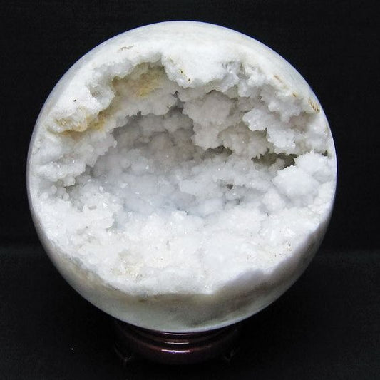 4.3Kg 水晶 笑口 丸玉 185mm ジオード 原石 置物 一点物 161-1177
