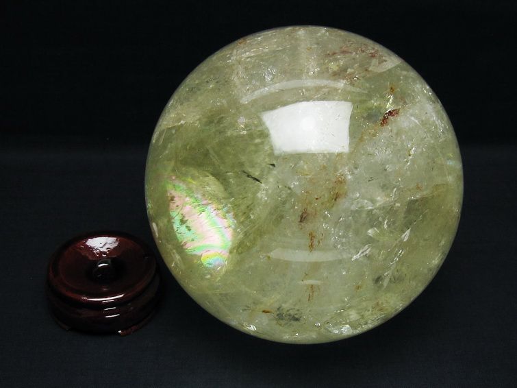 3.3Kg シトリン 丸玉 虹入り 135mm シトリンクォーツ スフィア 一点物