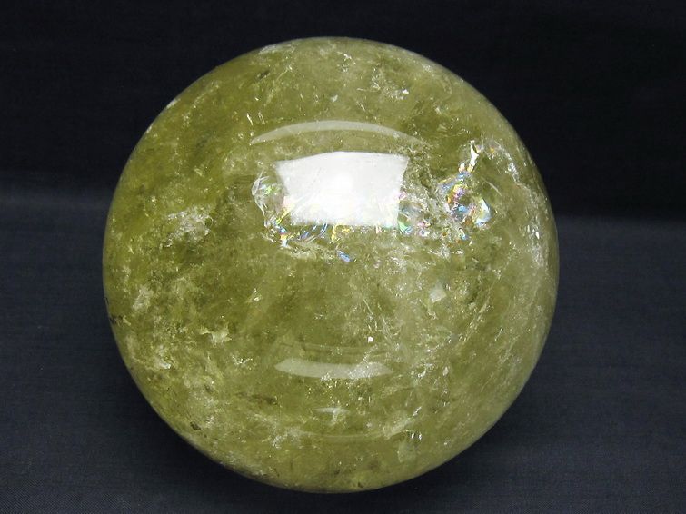 2.9Kg シトリン 丸玉 虹入り 130mm シトリンクォーツ スフィア 一点物  161-888