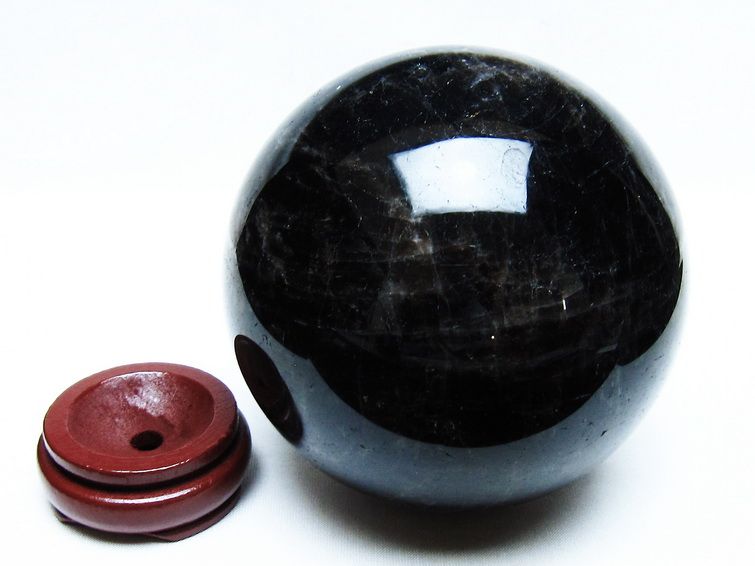 2Kg 黒水晶 丸玉 117mm モリオン 丸玉 モリオン スフィア 一点物 161-916