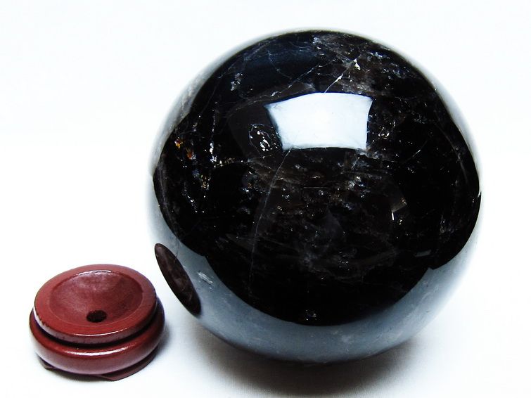 3Kg 黒水晶 丸玉 130mm モリオン 丸玉 モリオン スフィア 一点物 161-924