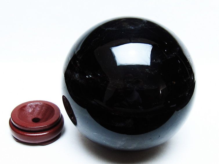 2.6Kg 黒水晶 丸玉 125mm モリオン 丸玉 モリオン スフィア 一点物 161-927