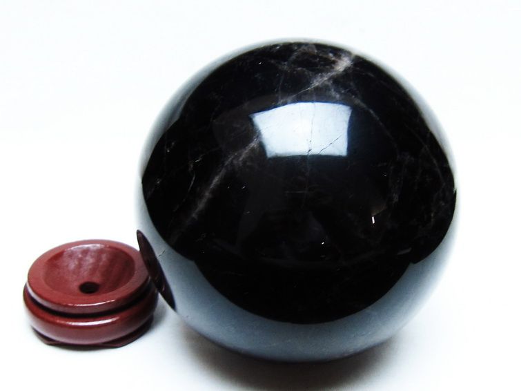 2.4Kg 黒水晶 丸玉 123mm モリオン 丸玉 モリオン スフィア 一点物 161-928