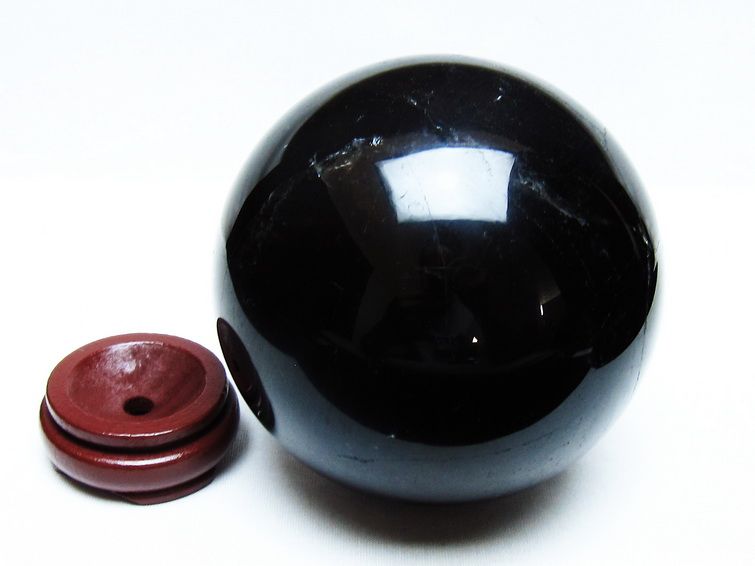 2Kg 黒水晶 丸玉 115mm モリオン 丸玉 モリオン スフィア 一点物 161-931