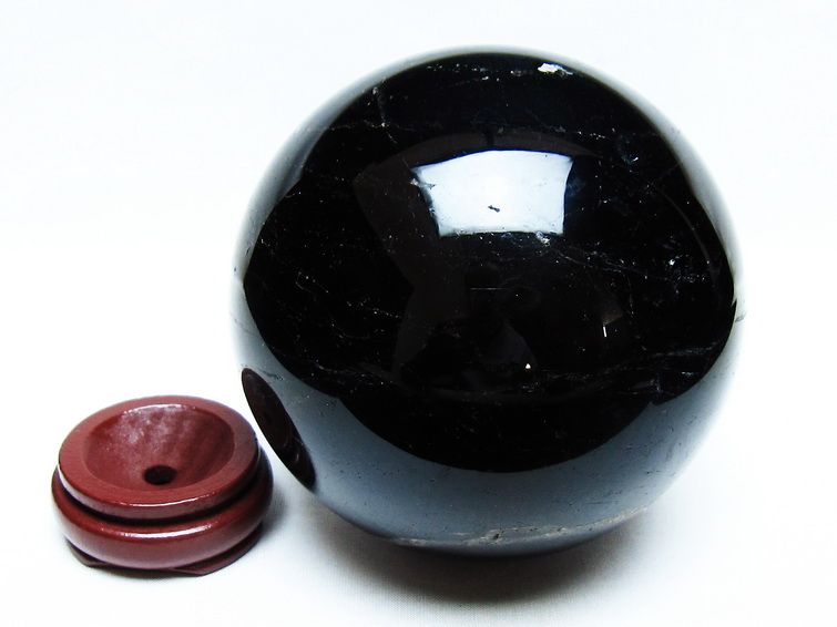2.4Kg 黒水晶 丸玉 123mm モリオン 丸玉 モリオン スフィア 一点物 161-932