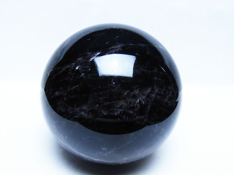 2.2Kg モリオン 黒水晶 丸玉 120mm スフィア 一点物 161-936