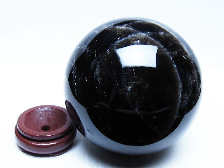 2.1Kg モリオン 黒水晶 丸玉 117mm スフィア 一点物 161-937 [sold out]