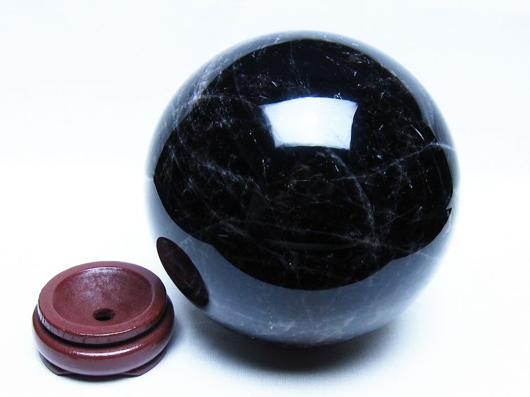 2.4Kg モリオン 黒水晶 丸玉 125mm スフィア 一点物 161-939