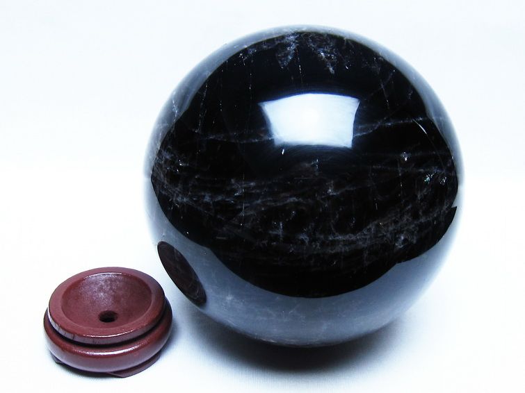 3.4Kg モリオン 黒水晶 丸玉 138mm スフィア 一点物 161-941