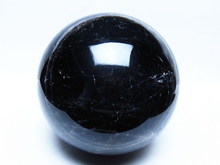 3.2Kg モリオン 黒水晶 丸玉 135mm スフィア 一点物 161-942