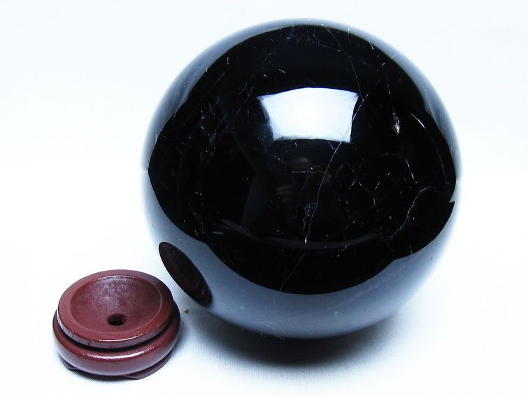 3.6Kg モリオン 黒水晶 丸玉 140mm スフィア 一点物 161-943