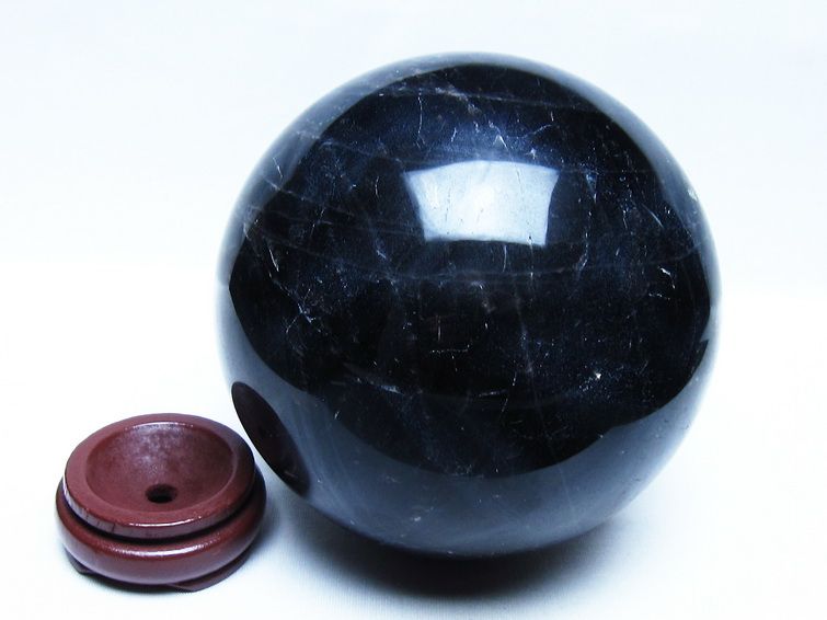 2.9Kg モリオン 黒水晶 丸玉 130mm スフィア 一点物 161-946