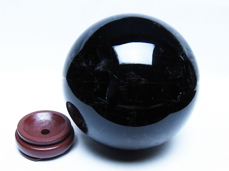 2.6Kg モリオン 黒水晶 丸玉 128mm スフィア 一点物 161-947