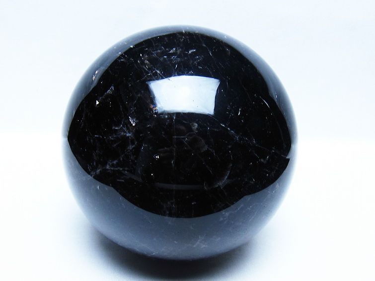 2.6Kg モリオン 黒水晶 丸玉 128mm スフィア 一点物 161-949