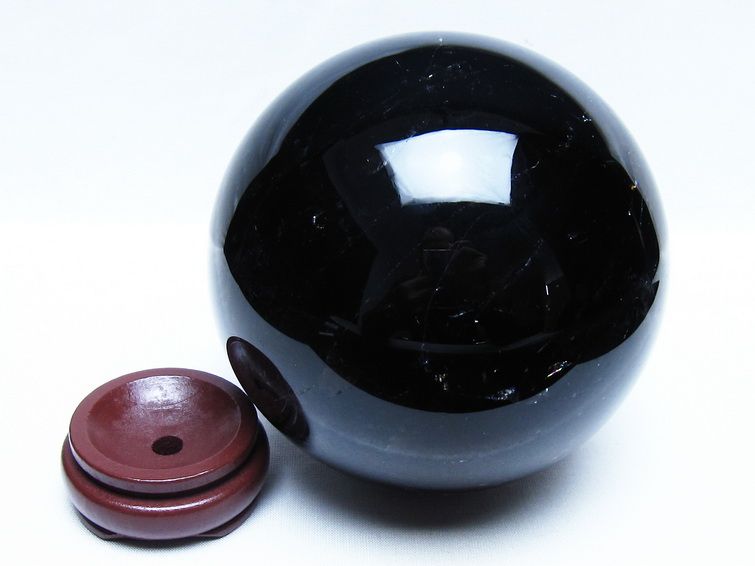 2.3Kg モリオン 黒水晶 丸玉 123mm スフィア 一点物 161-951